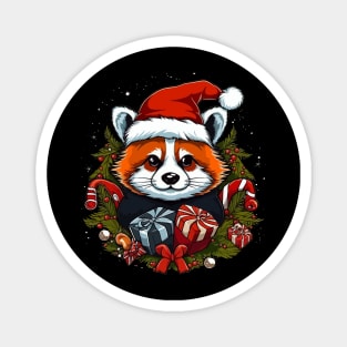 Red Panda Christmas Magnet